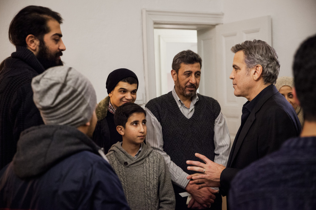 Amal and George Clooney Speak to Syrian Refugees in Berlin